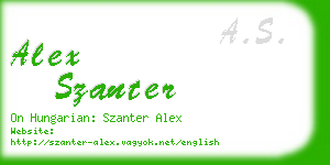 alex szanter business card